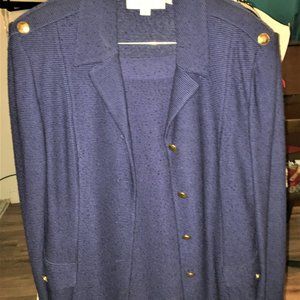 St. John Navy Blue Knit Suit Classic Size 10